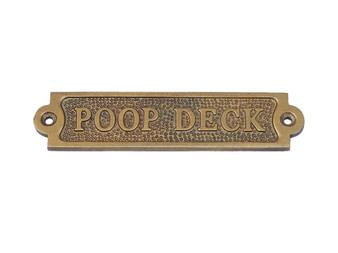 Antique Brass Poop Deck Sign 6" MC-2236-AN