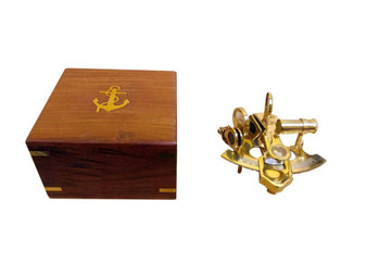 Scout'S Brass Sextant 4" With Rosewood Box NS-0444