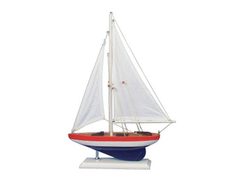 Wooden Usa Sailer Model Sailboat Decoration 17" PS-USA-17