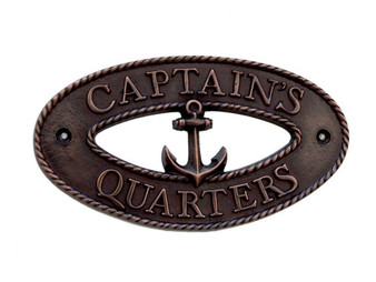 Antique Copper Captain'S Quarters Sign 9" MC-2200-AC