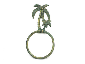 Antique Bronze Cast Iron Palm Tree Towel Holder 9" K-9009-bronze