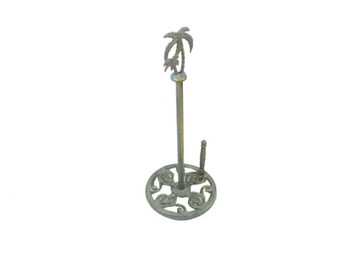 Antique Seaworn Bronze Cast Iron Palm Tree Paper Towel Holder 17" K-9213-Bronze