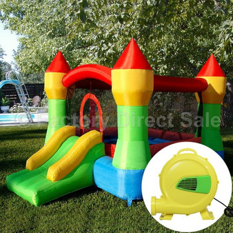 Inflatable Bounce House Jumper With Slide & 480 W Blower (OP2497+EP20941)