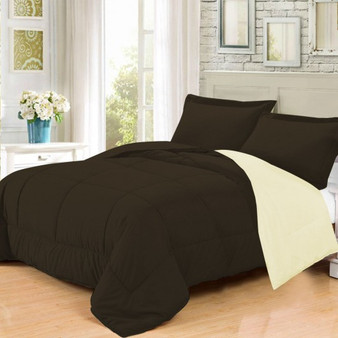 3 Pc Goose Down Alternative Reversible Comforter Sham Twin Full /Queen And King-White-King Size (HT0729K)