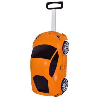 Car Shape 3D Kids Travel Rolling Luggage Trolley-Orange (TY572339OR)