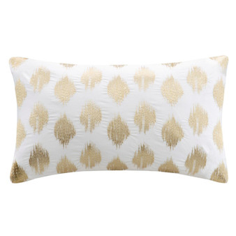 100% Cotton Dec Pillow W/ Embroidery - Gold II30-210