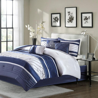 100% Polyester Polyoni Pieced 7Pcs Comforter Set - Queen MP10-4517