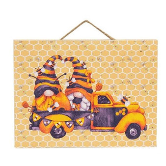*Bumblebee Gnomes In Truck Hanging Sign G06825 By CWI Gifts