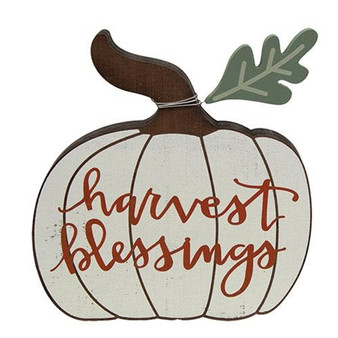 *Harvest Blessings Chunky Pumpkin Sitter G110029 By CWI Gifts