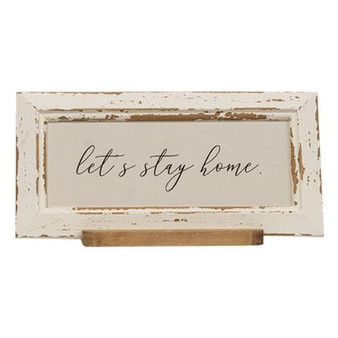 *Let'S Stay Home Distressed Frame W/Holder G65179 By CWI Gifts