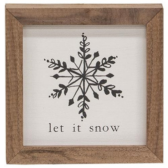 Let It Snow Black & White Snowflake Mini Framed Print GKH27 By CWI Gifts
