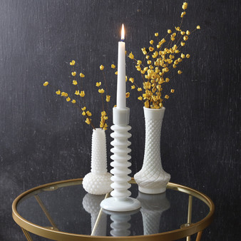 Milk Glass Taper Candle Holder (Pack Of 2) 370766