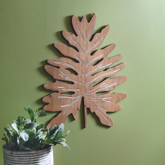 Split Leaf Philodendron Wood Wall Decor 530477