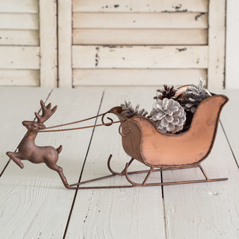 Rustic Tabletop Reindeer And Sleigh 770533