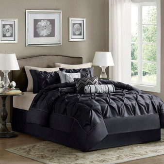 100% Polyester Polyoni Pieced Tufted 7Pcs Comforter Set - Queen MP10-3279