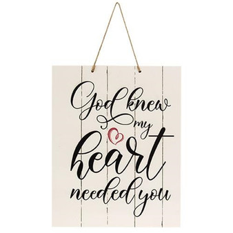 God Knew My Heart Pallet Board Rope Sign G99961