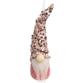 Fabric Gnome with Pink Sequin Hat Ornament GADC2994