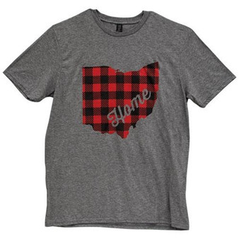 Ohio Buffalo Check T-Shirt Heather Graphite Small GL104S