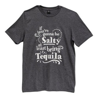 If You're Gonna Be Salty Bring Tequila T-Shirt Heather Dk. Gray Medium GL96M