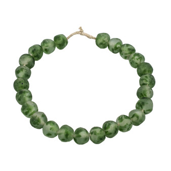 Vintage Sea Glass Beads 0.75 Dia - Frosty Green (2506S-FG)