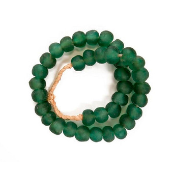 Vintage Sea Glass Beads 0.75 Dia - Green (2506S-GR)