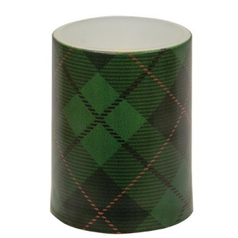 Green Plaid Timer Pillar 3" X 4" G84926 By CWI Gifts