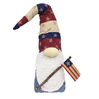 Patriotic Hanging Gnome W/Flag GKF05