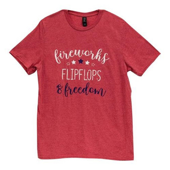 Fireworks Flipflops Freedom T-Shirt Heather Red Large GL100L