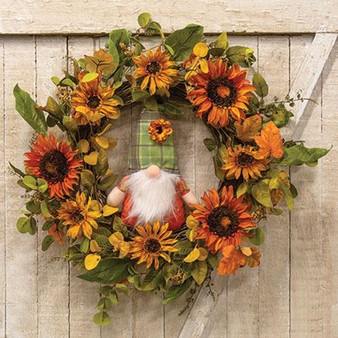 Sunflower & Gnome Twig Wreath F2596390