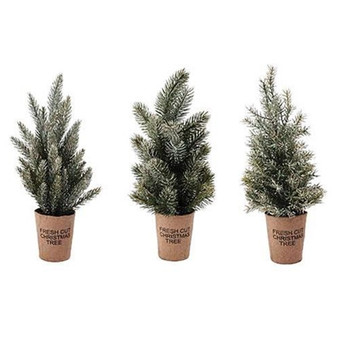 Lg Frosted Tree With Paper Cup 3 Asstd. (Pack Of 3) FFDC2522
