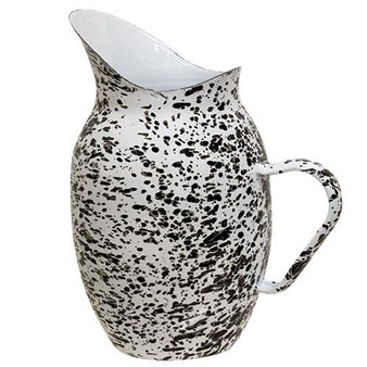 Black Splatter Enamel Pitcher G1019BS By CWI Gifts