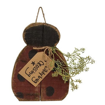*Rustic Wood Hanging Ladybug G22221 By CWI Gifts