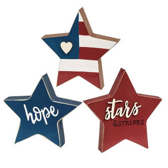 3/Set Stars & Stripes Chunky Sitters G35833 By CWI Gifts