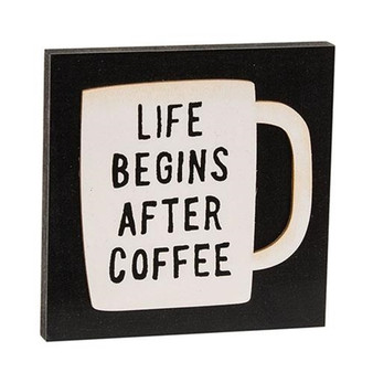 *Life Begins After Coffee Square Block G36054 By CWI Gifts