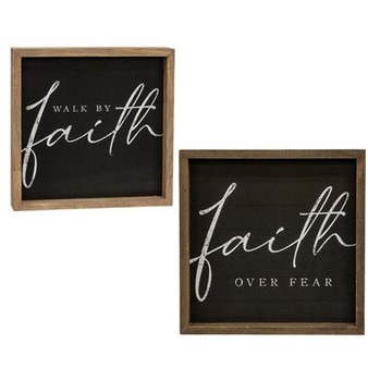 Faith Chalkboard Look Frame 2 Asstd. (Pack Of 2) G36079