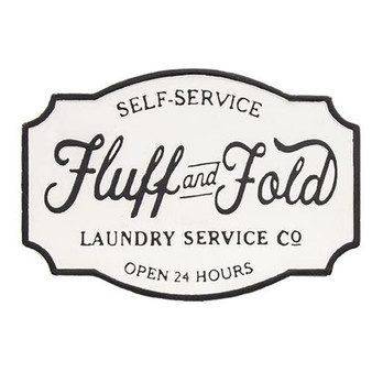 Fluff and Fold Laundry Co. Farmhouse Metal Sign G65217