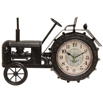Farmhouse Black Tractor Clock G75030