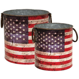 Set Of 2 - Americana Buckets GMAF241512S