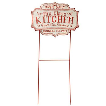 *Metal Mrs. Claus Kitchen Yard Sign GMBF3002 By CWI Gifts