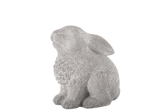 Cement Sitting Bunny Figurine Facing Upward Figurine Washed Concrete Finish Gray (Pack Of 6) 28217