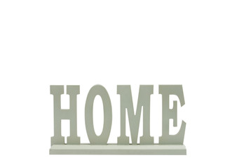 Wood Alphabet Decor "Home" On Base Coated Finish Sage (Pack Of 4) 46043