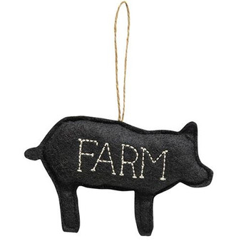*Felt Farm Pig Ornament GCS38357 By CWI Gifts
