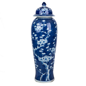 Blue Plum Tree Tall Jar (1505B)