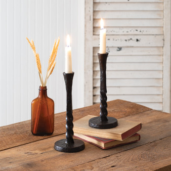 Twisted Iron Taper Candle Holder - Pack Of 2 370798