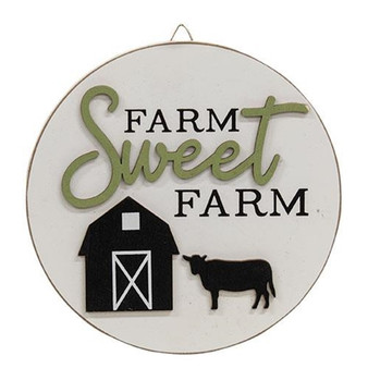 Farm Sweet Farm Round Easel Sign G36046 By CWI Gifts