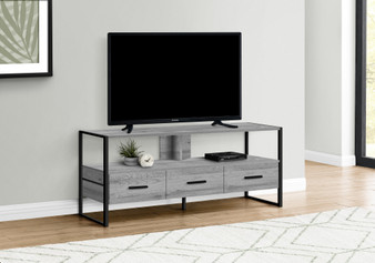 Tv Stand - 48"L - Grey - Black Metal (I 2617)