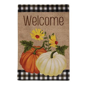 Welcome Pumpkins Burlap Garden Flag G10220132 By CWI Gifts