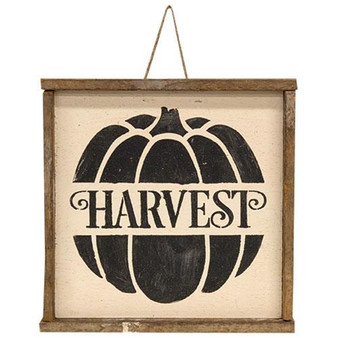 Rustic Wood "Harvest" Pumpkin Hanging Sign G22328
