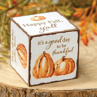 *Count Your Blessings Pumpkin Six-Sided Block G35547 By CWI Gifts
