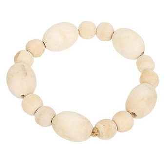Natural Wood Oval Bead Candle Ring G36127